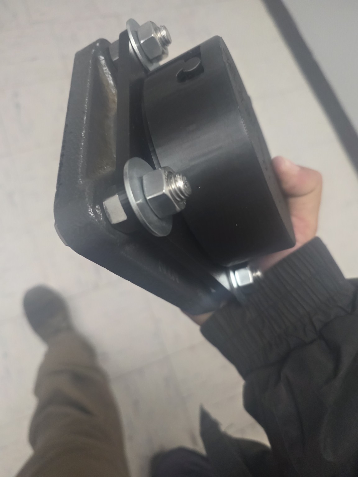 Side view of a SynthoPrint cover mounted to a bearing assembly